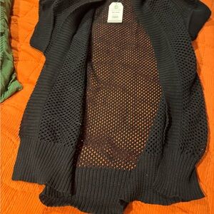 Black Knit Open Cardigan